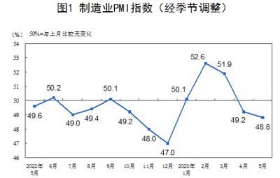2023年5月制造业采购经理指数为48.8%
